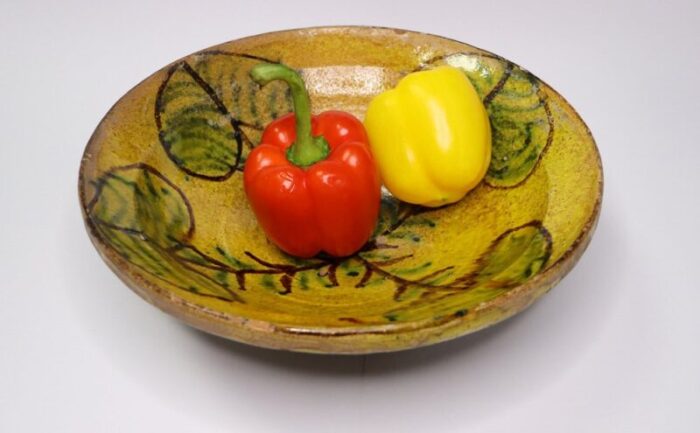 vintage handmade clay bowl or plate 1930s 5