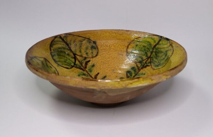 vintage handmade clay bowl or plate 1930s 7