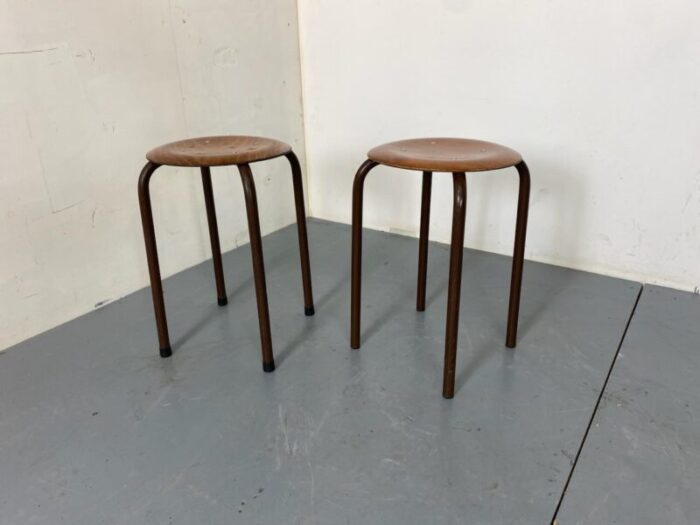 vintage industrial stools from marko 1950s set of 2 4438