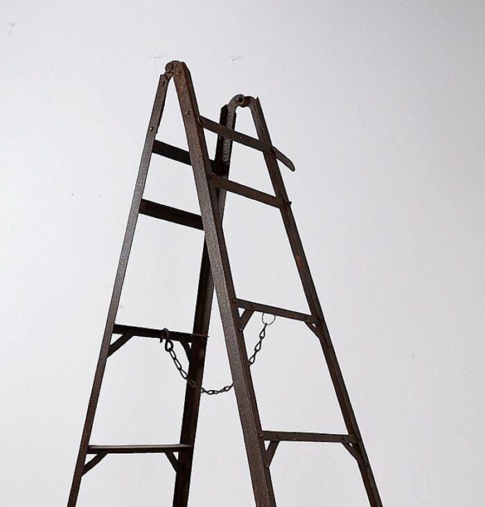 vintage iron ladder with chain support 2377 scaled