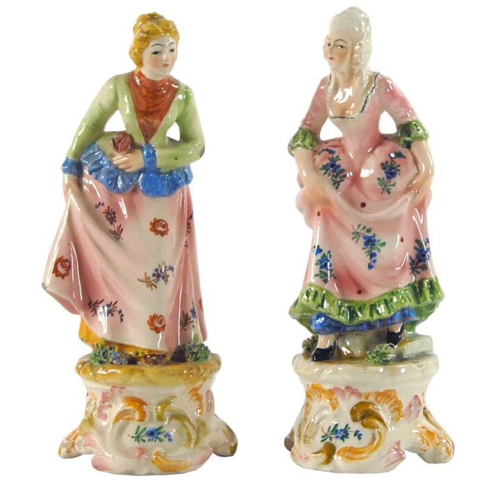 vintage italian figurines from capodimonte 1950s set of 2 set of 2 1