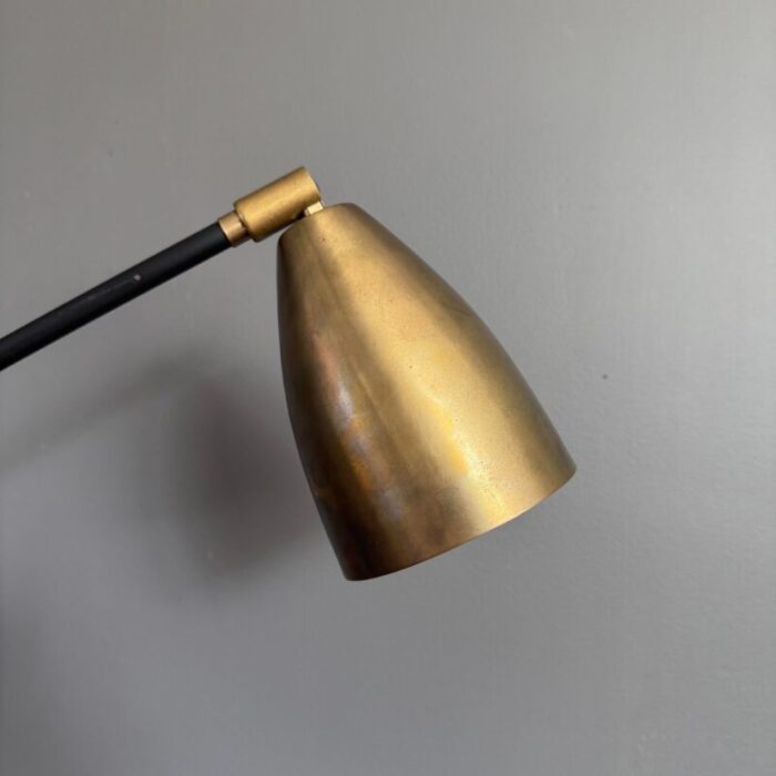 vintage late 20th century brass and steel lamp 0203