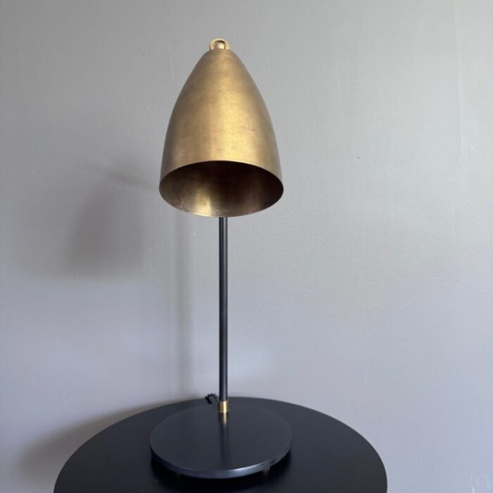 vintage late 20th century brass and steel lamp 3365