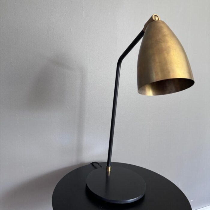 vintage late 20th century brass and steel lamp 7395