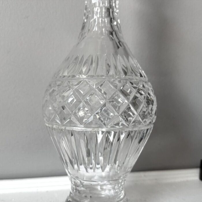 vintage mid 20th century crystal cut glass wine decanter 3927