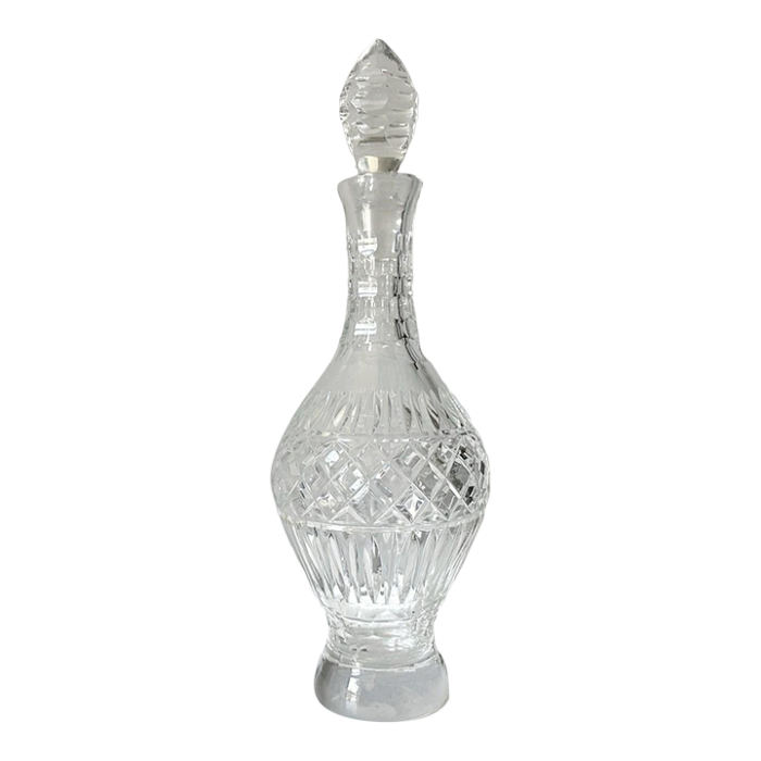 vintage mid 20th century crystal cut glass wine decanter 4649