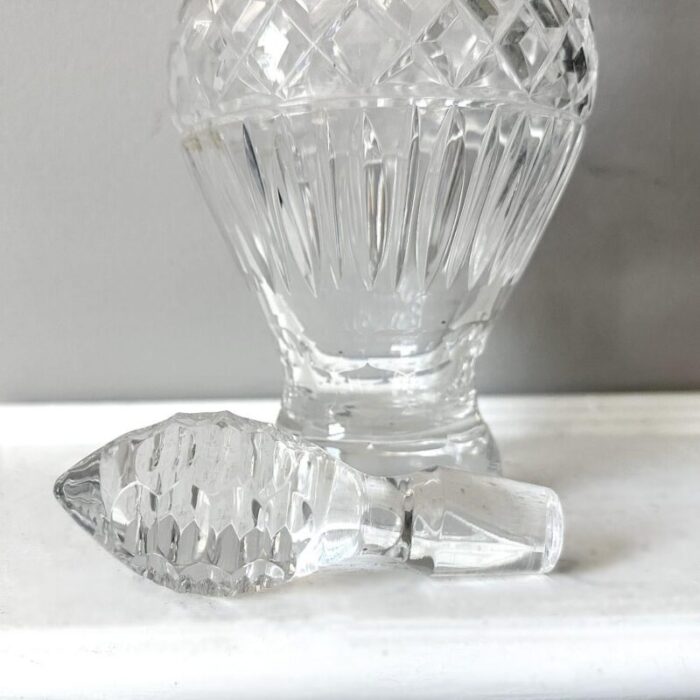 vintage mid 20th century crystal cut glass wine decanter 5491