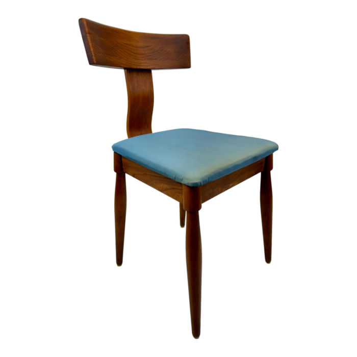 vintage mid century curved back side chair 0713