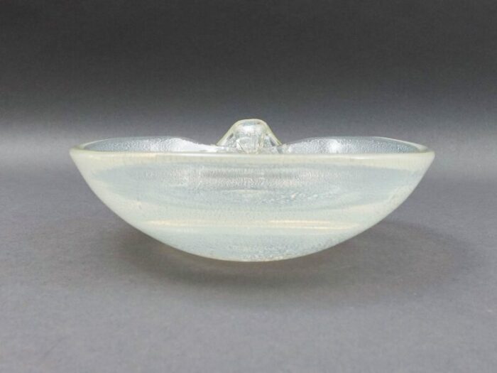 vintage mid century modern seguso murano italy silver fleck art glass bowl 9456