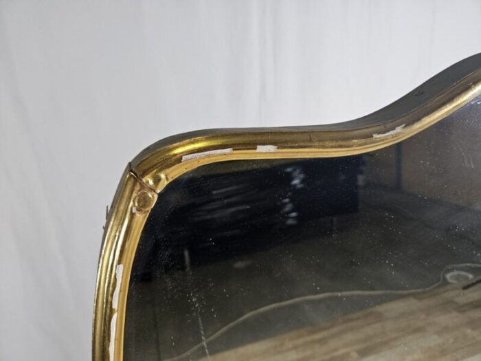 vintage mirror in gold lacquered wood 1950s 3