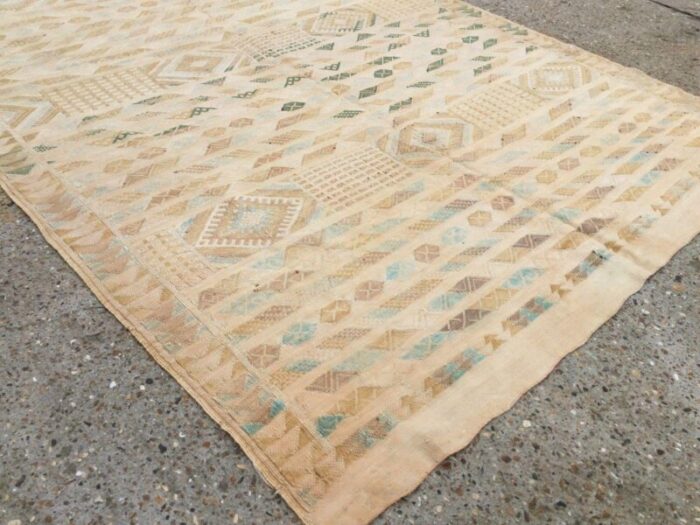 vintage moroccan shabby silk sabra kilim rug 4