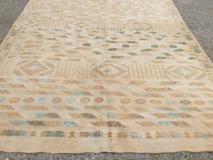 vintage moroccan shabby silk sabra kilim rug 5