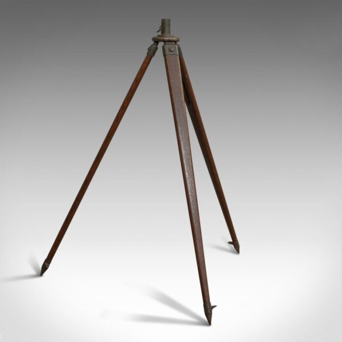 vintage oak bronze telescope tripod 1940s 1