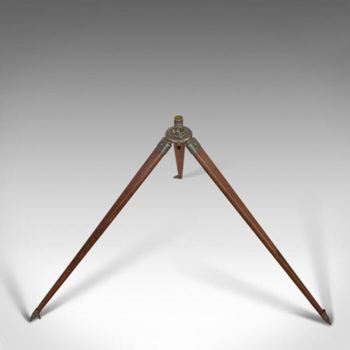 vintage oak bronze telescope tripod 1940s 10