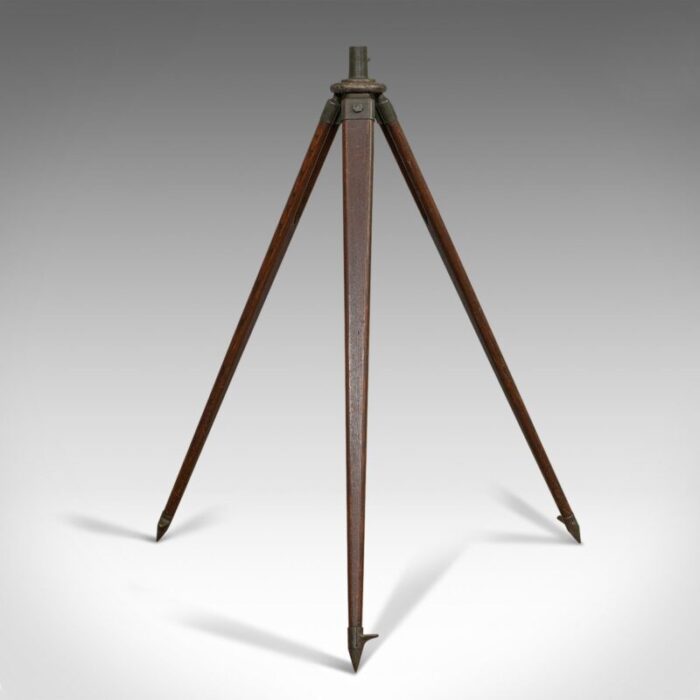 vintage oak bronze telescope tripod 1940s 2