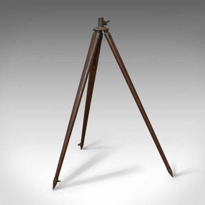 vintage oak bronze telescope tripod 1940s 3