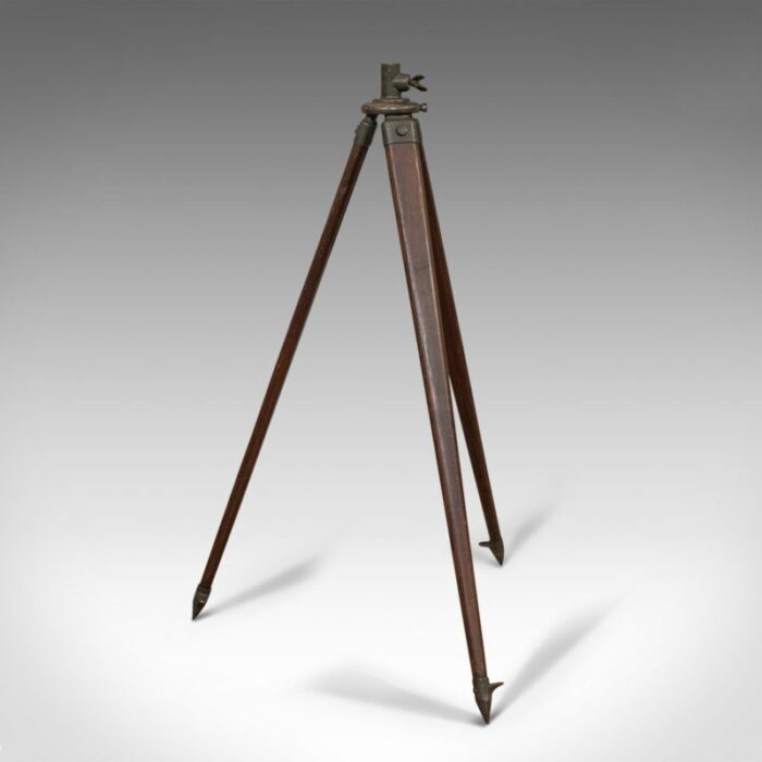 vintage oak bronze telescope tripod 1940s 4