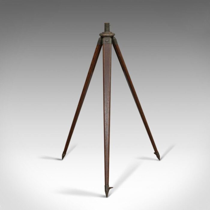 vintage oak bronze telescope tripod 1940s 5