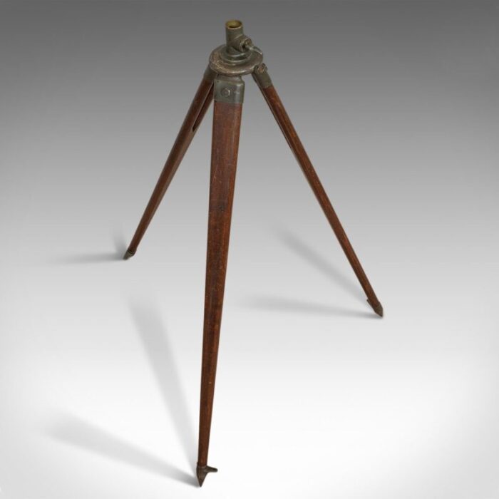 vintage oak bronze telescope tripod 1940s 6