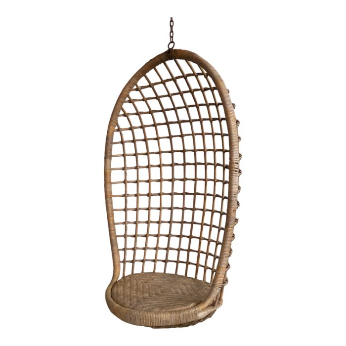 vintage rattan hanging swing chair 8666