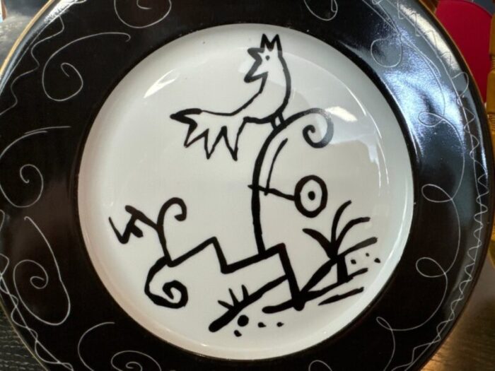 vintage rooster plate by javier mariscal 1990s 4