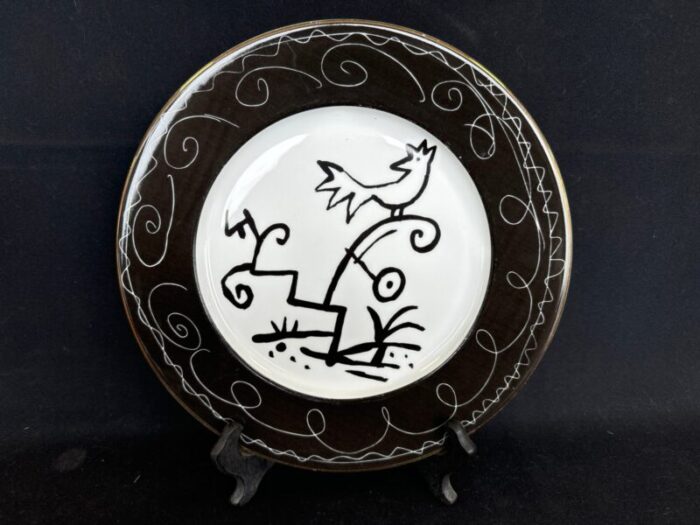 vintage rooster plate by javier mariscal 1990s 6