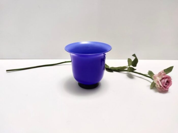 vintage royal blue opaline glass vase by paolo venini 1990s 2