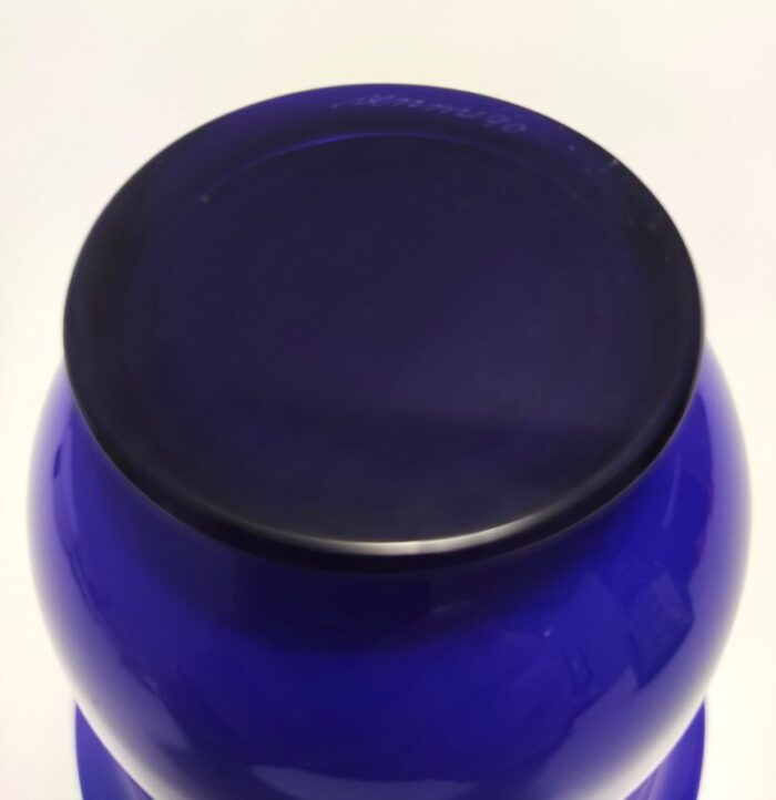 vintage royal blue opaline glass vase by paolo venini 1990s 8