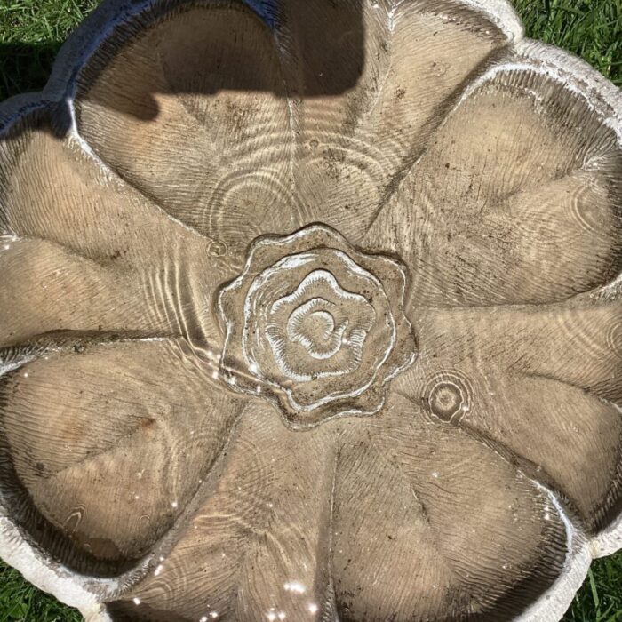 vintage stone garden statuary flower top bird bath 1891