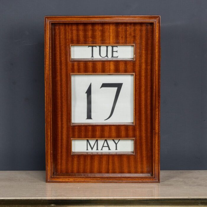 vintage striped wood perpetual desk wall calendar 1970s 20