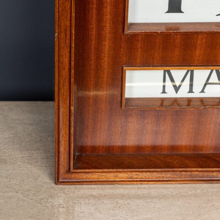 vintage striped wood perpetual desk wall calendar 1970s 6