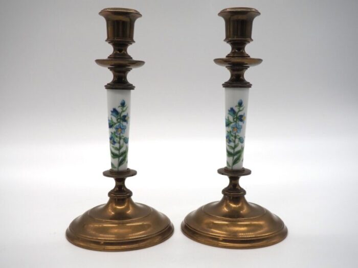 vintage swedish gustavian brass candlesticks from skultuna bruk sweden 1980s set of 2 2