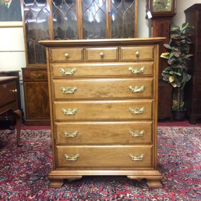 vintage tall chest chest of drawers maple conant ball 7481