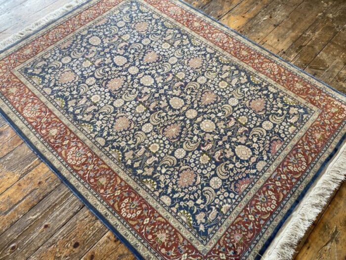 vintage turkish silk hereke rug 1980s 4