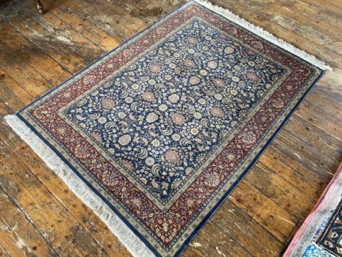 vintage turkish silk hereke rug 1980s 5