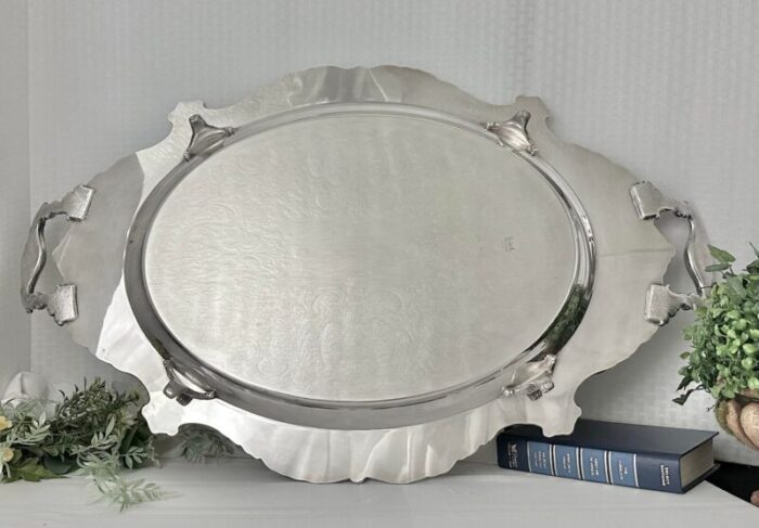 vintage wallace christopher wren silver plated butlers tray 5894