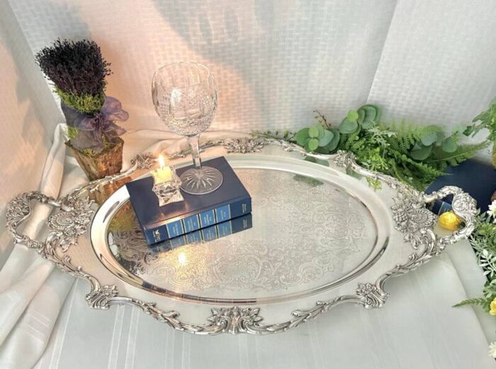 vintage wallace christopher wren silver plated butlers tray 7181