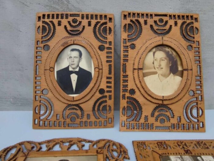 vintage wooden frames 1920s set of 5 2