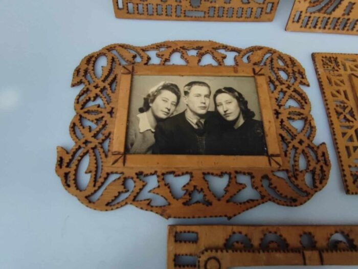 vintage wooden frames 1920s set of 5 3