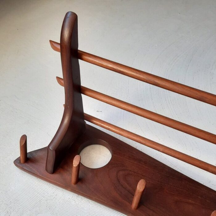 wall mounted coat rack in teak 1960s 2