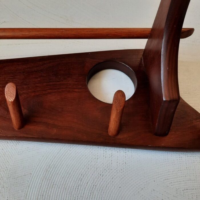 wall mounted coat rack in teak 1960s 3