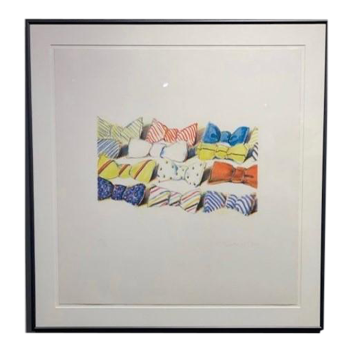 wayne thiebaud bow ties color lithograph 1990 framed 8832