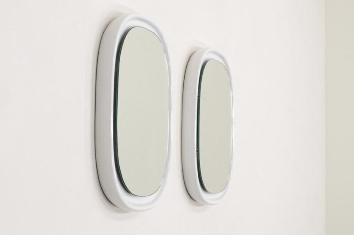 white ceramic mirrors from sphinx holland the netherlands 1970s set of 2 1584