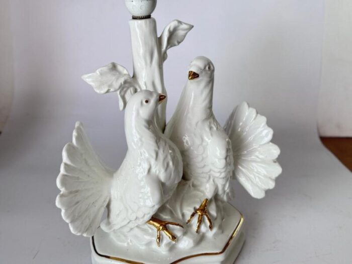 white ceramic table lamp france 20th century 0268