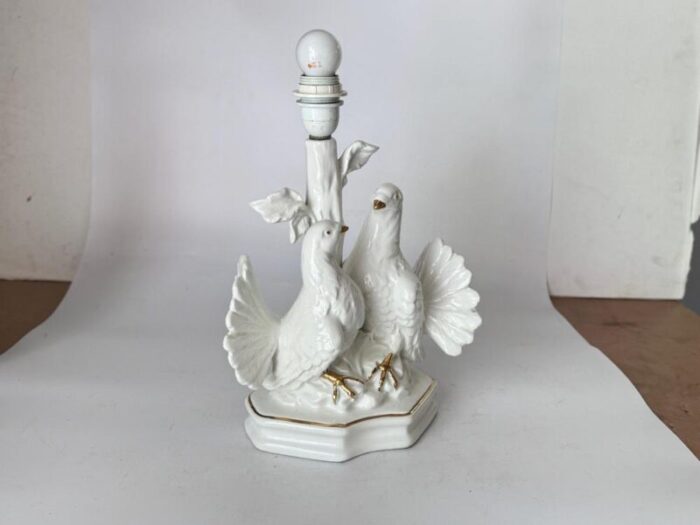 white ceramic table lamp france 20th century 8477