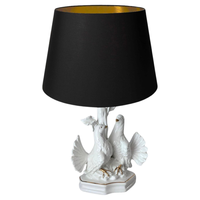 white ceramic table lamp france 20th century 9814