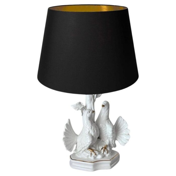 white ceramic table lamp france 20th century 9880