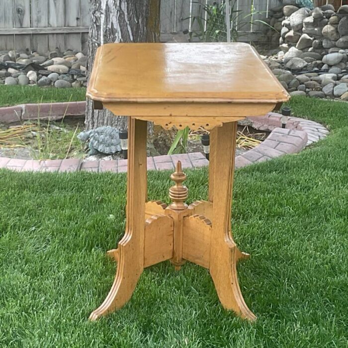 white oak and maple eastlake occasional table 9854