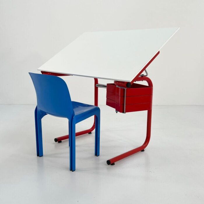 yellow drafting desk by joe colombo for bieffeplast 1970s 4636